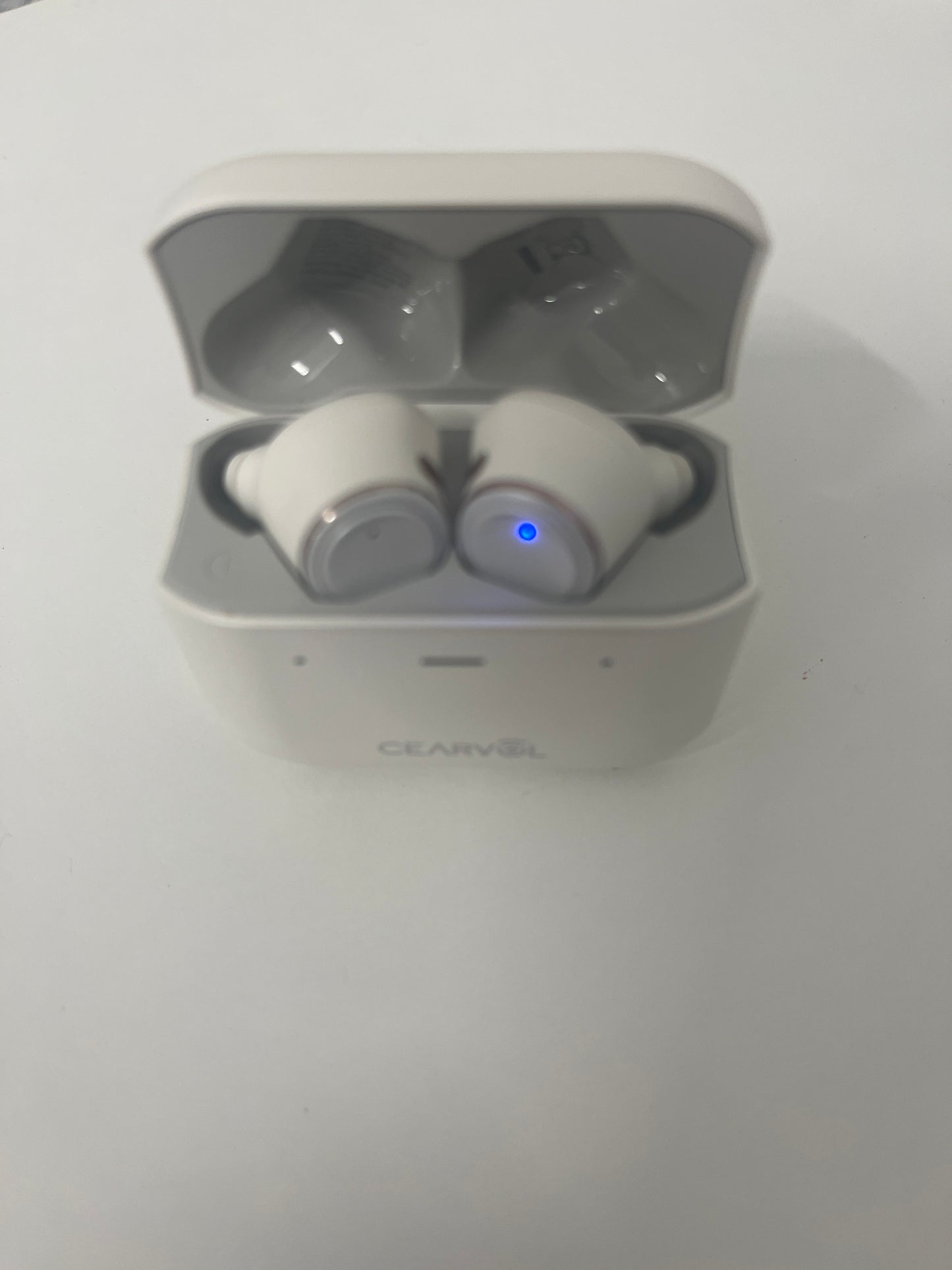 Cearvol OTC Hearing Amplifiers for Adults with Bluetooth Customizable App Streaming Ability iOS Android App Rechargeable with Portable Charging Case for Mild to Moderate Hearing Loss (White)