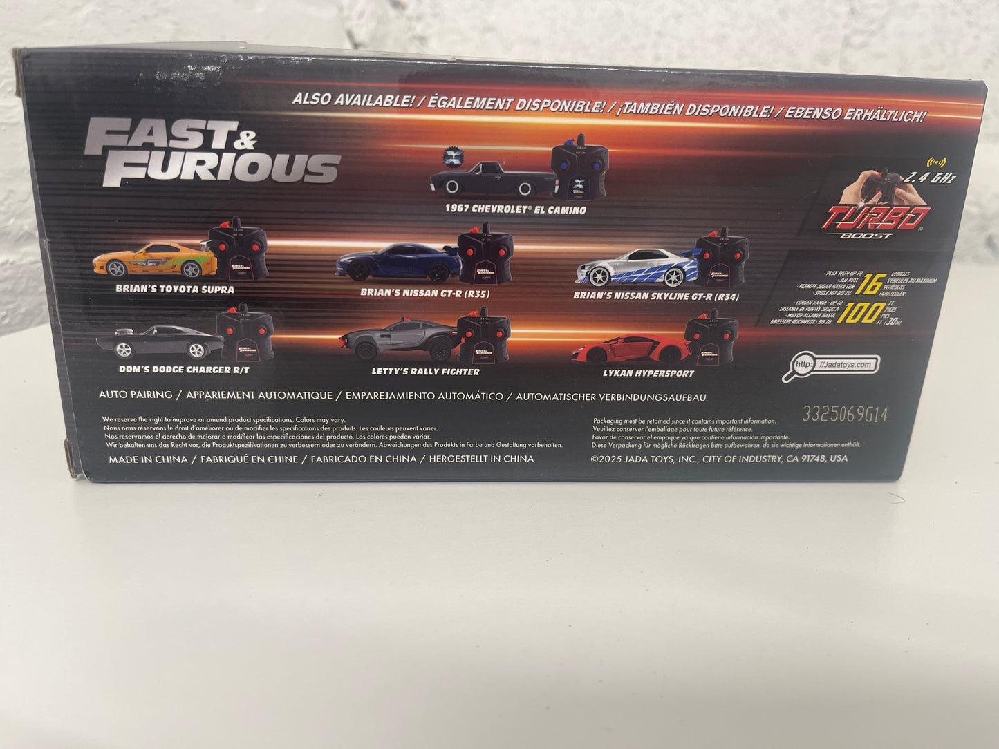 Skyline GT-R by Brian Model Car R/C Radio Controlled Fast And Furious Scale 1/16 29cm Original Jada Toys