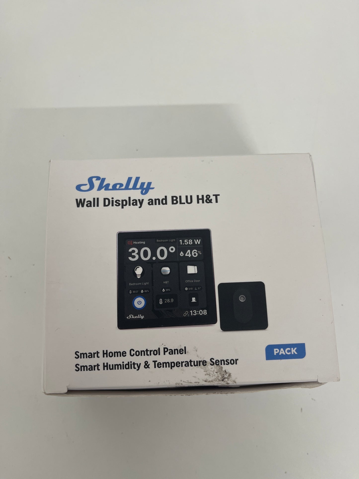 Shelly Wall Display Black + Blu H&T Black (Bundle), Wi-Fi Smart Home Control Panel, Thermostat, Integrated 5A Relay, Neutral Conductor Required, Environmental Data, Control Panel, Alexa & Google Home