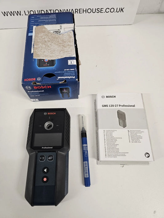 Bosch Professional Wall Scanner GMS 120-27 (2xAA Batteries, Marker Pen, max. De