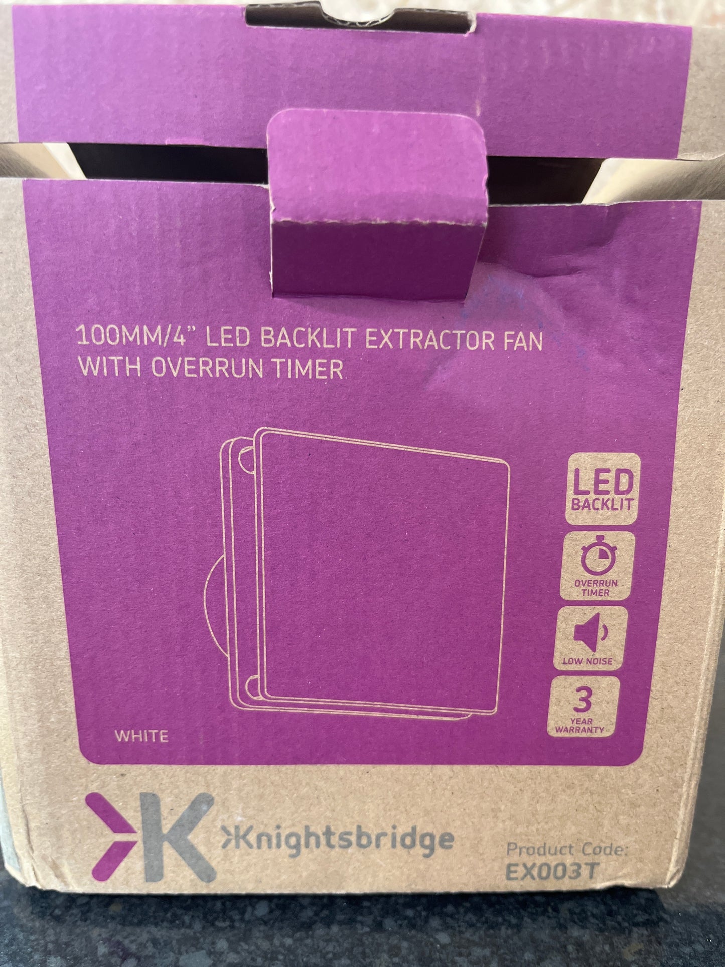 LED Backlit Extractor Fan with Overrun Timer