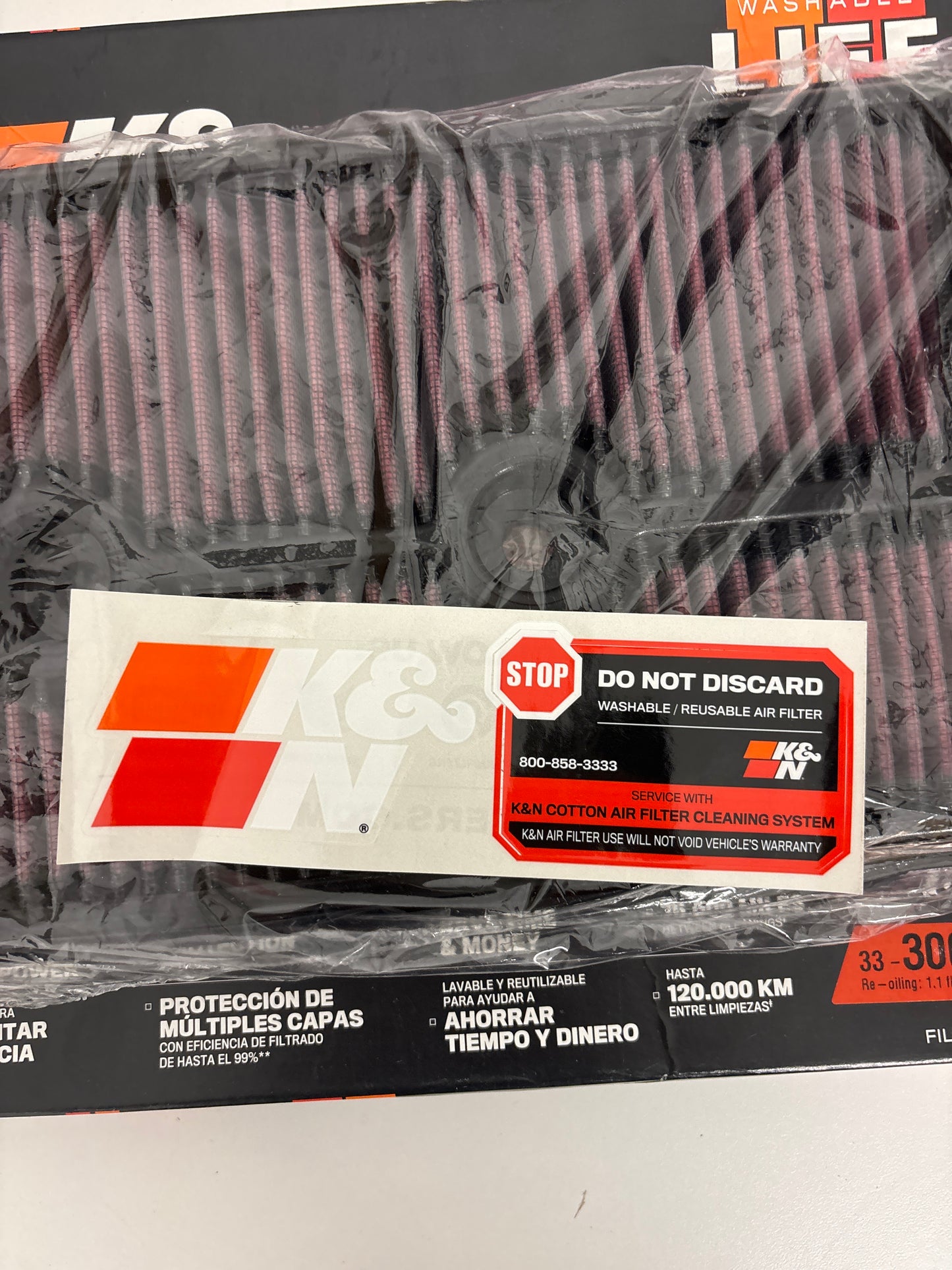 High-flow cotton washable engine air filter