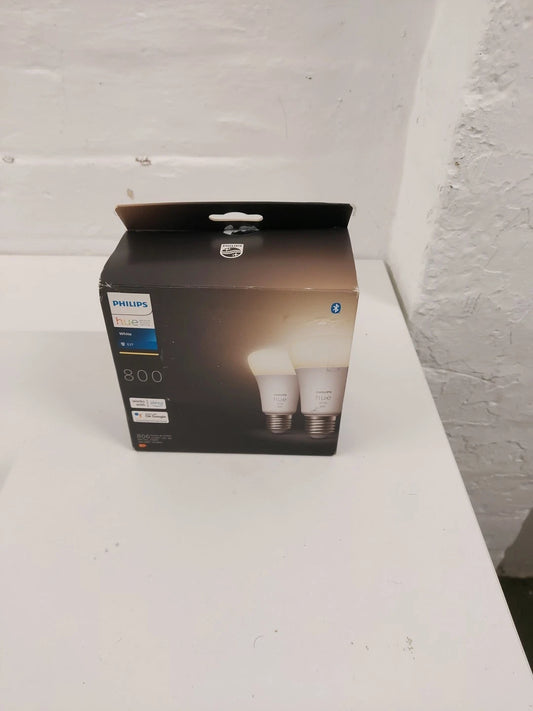 Philips Hue White Smart Light Bulb 60W - 800 Lumen 2 Pack [E27 Edison S