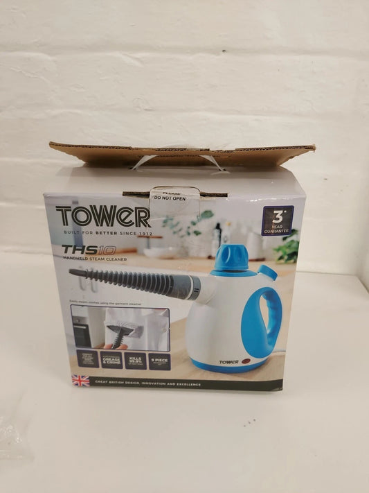 Tower THS10 Handheld Steam Cleaner, Includes Crevice Tool, Flexible Hose, 1050 W